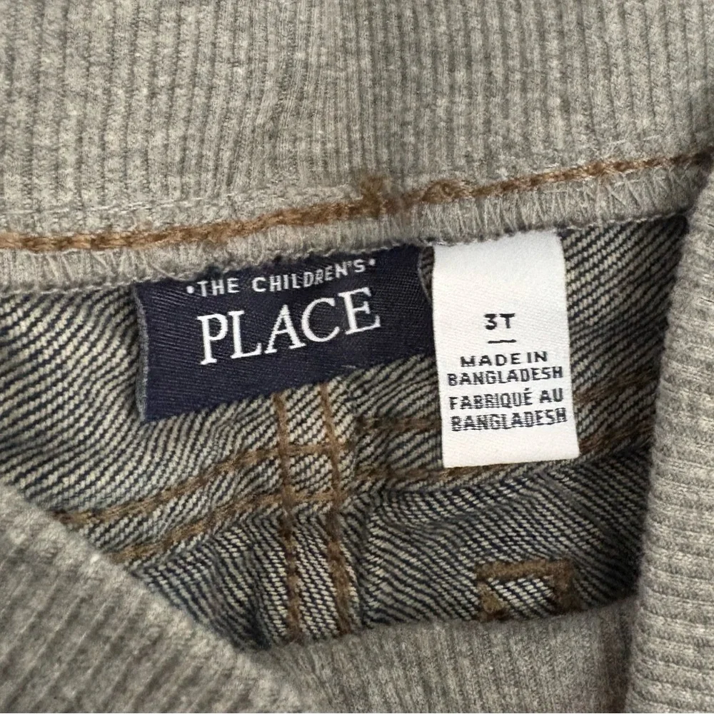 NWT Boy's Dark Wash Blue Denim Jeans with Gray Waistband Size 3T